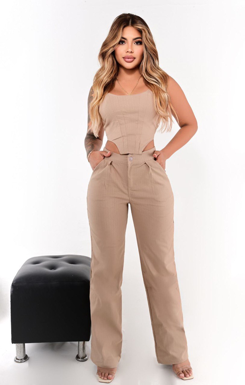Conjunto pantalón y blusa corset Murano
