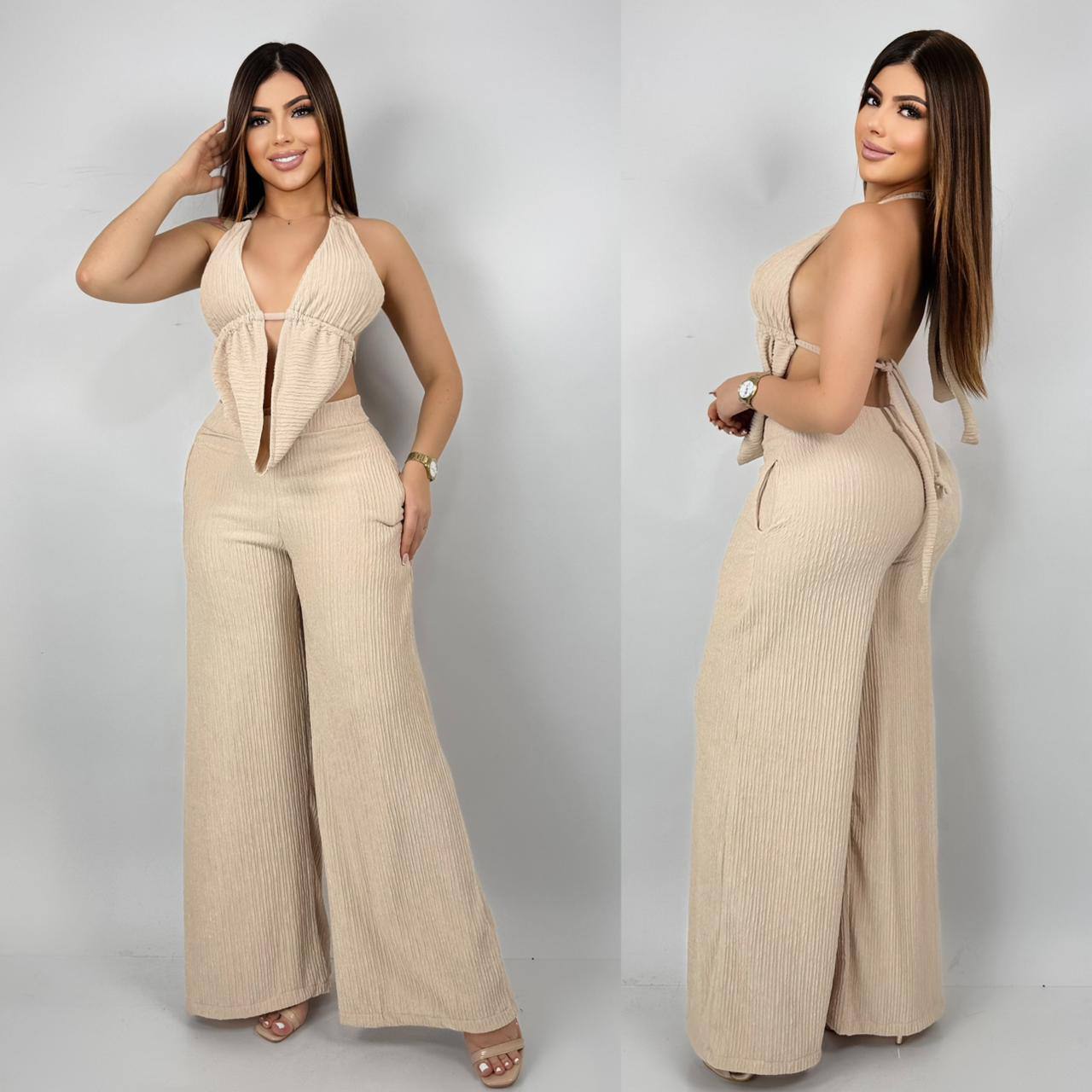 Conjunto   Palazzo y blusa