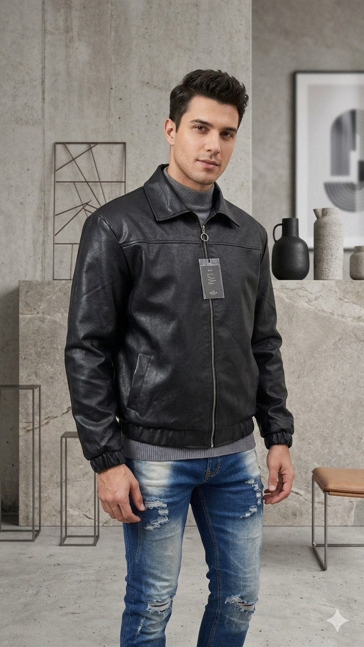 Chaqueta Oversize cuero textil