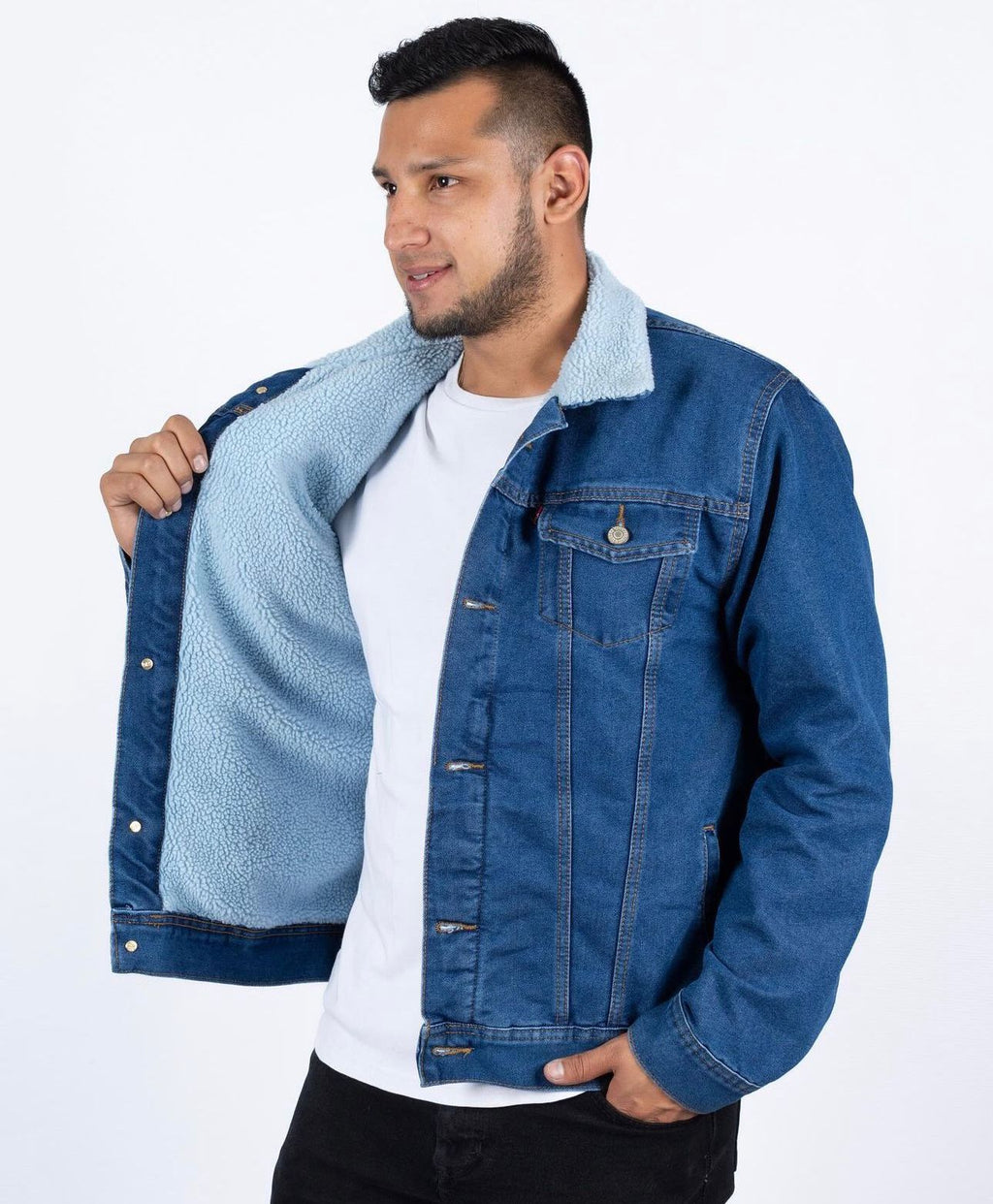 Chaqueta en jean con ovejero