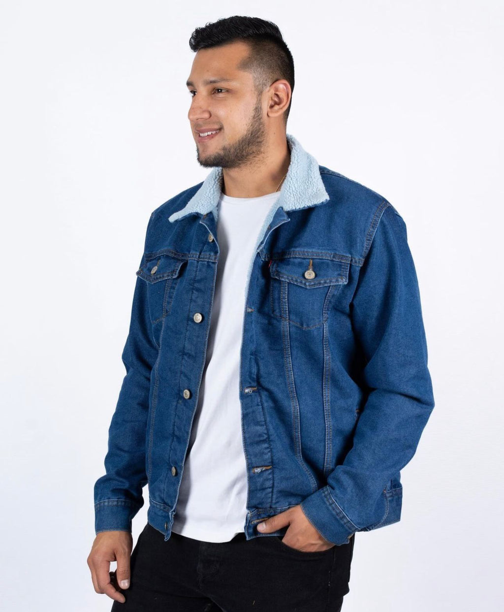 Chaqueta en jean con ovejero