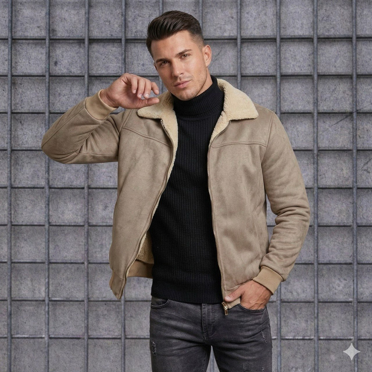 Chaqueta gamuza  textil ovejera