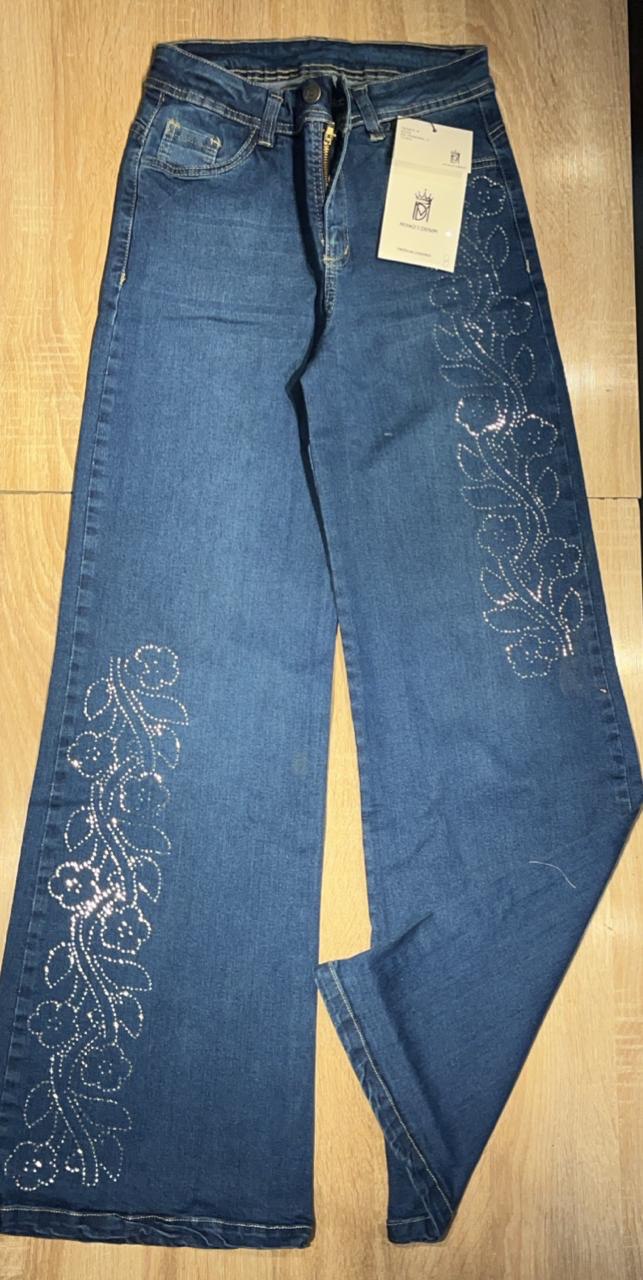 Jeans brillos flor  Brillo