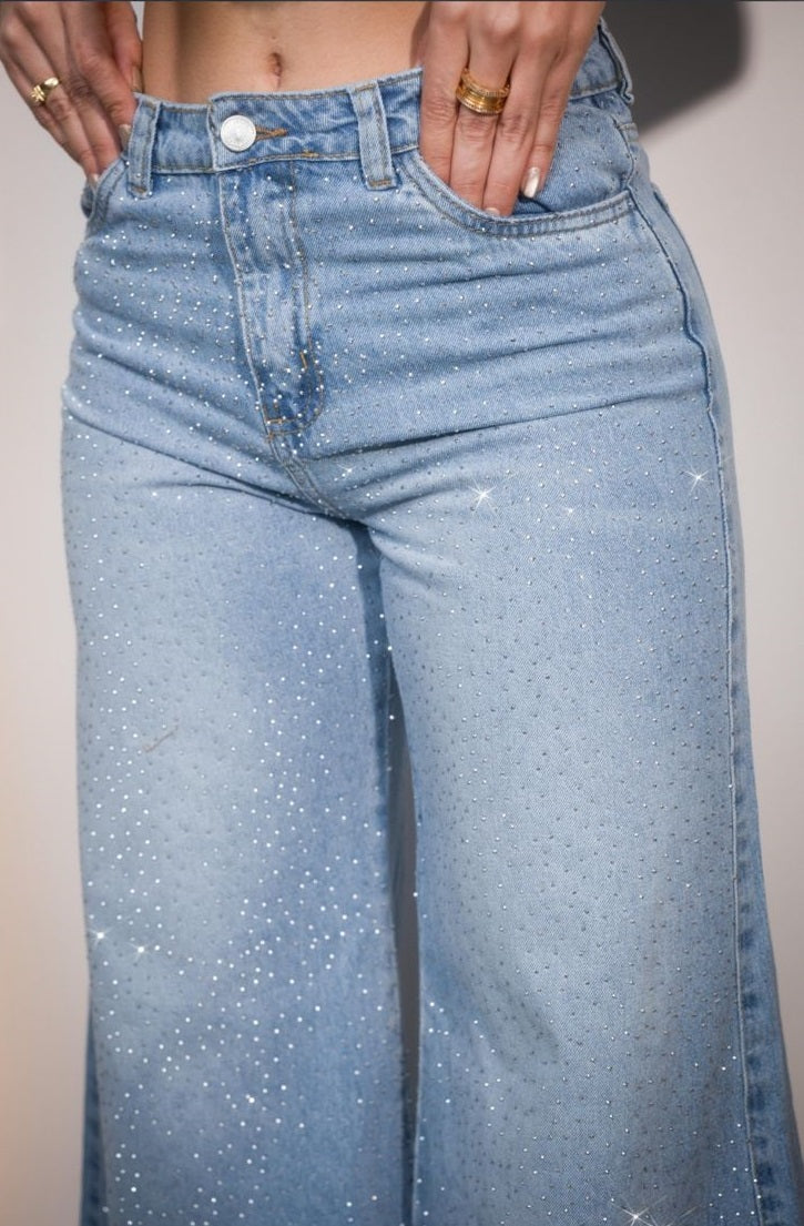 Pantalón jeans  oversize BRILLOS